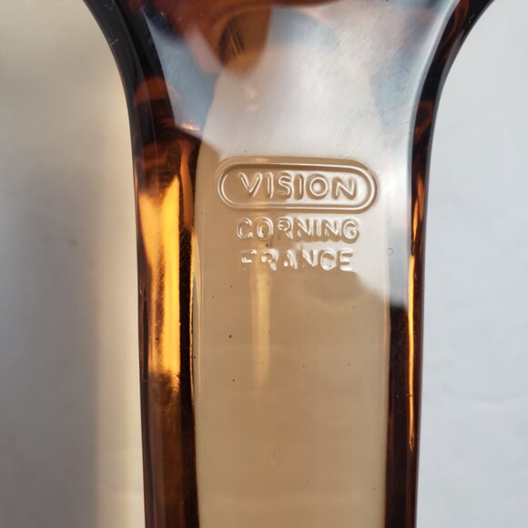 Visions Corning 7" Amber Glass Frying Pan Oven Stove Pyrex Vintage Cook Bake - Picture 2 of 13
